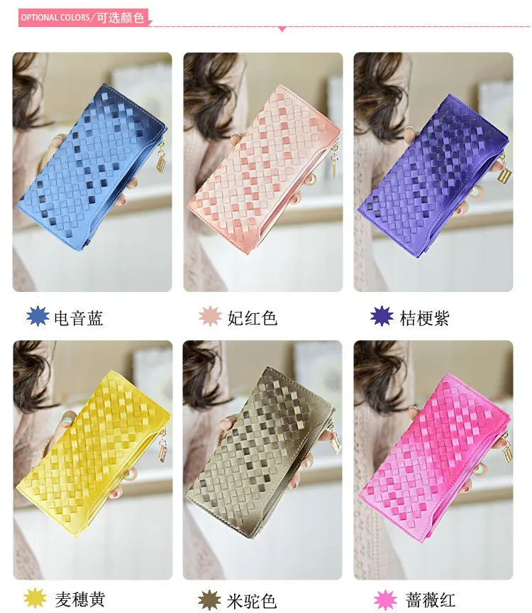 gradient woven wallets for women
