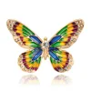 Luxury crystal clip brooch jewelry dancing colorful butterfly pin brooches for clothing custom brooches manufacturer
