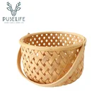 Good quality wooden basket wood woven household storage baskets