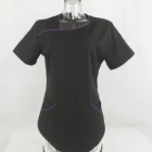 2019 Hot Sale Stretch Asymmetrical Neck 4-Pocket Hospital Nurse Scrub Uniform