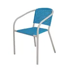 Outdoor Furniture Stackable Colorful Plastic Cafe Chairs With Back