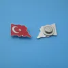 imitation enamel Turkey flag lapel pin with magnet, factory directly supply national day metal pin