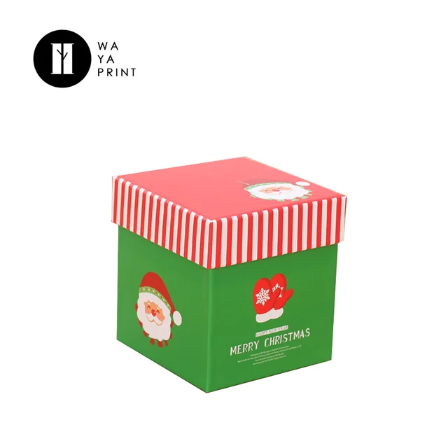 made small square shape christmas gift packaging paper box with
