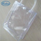 transparent plastic handle PVC button bag