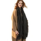 Shawls and Scarves Long Ribbed Angora Wool