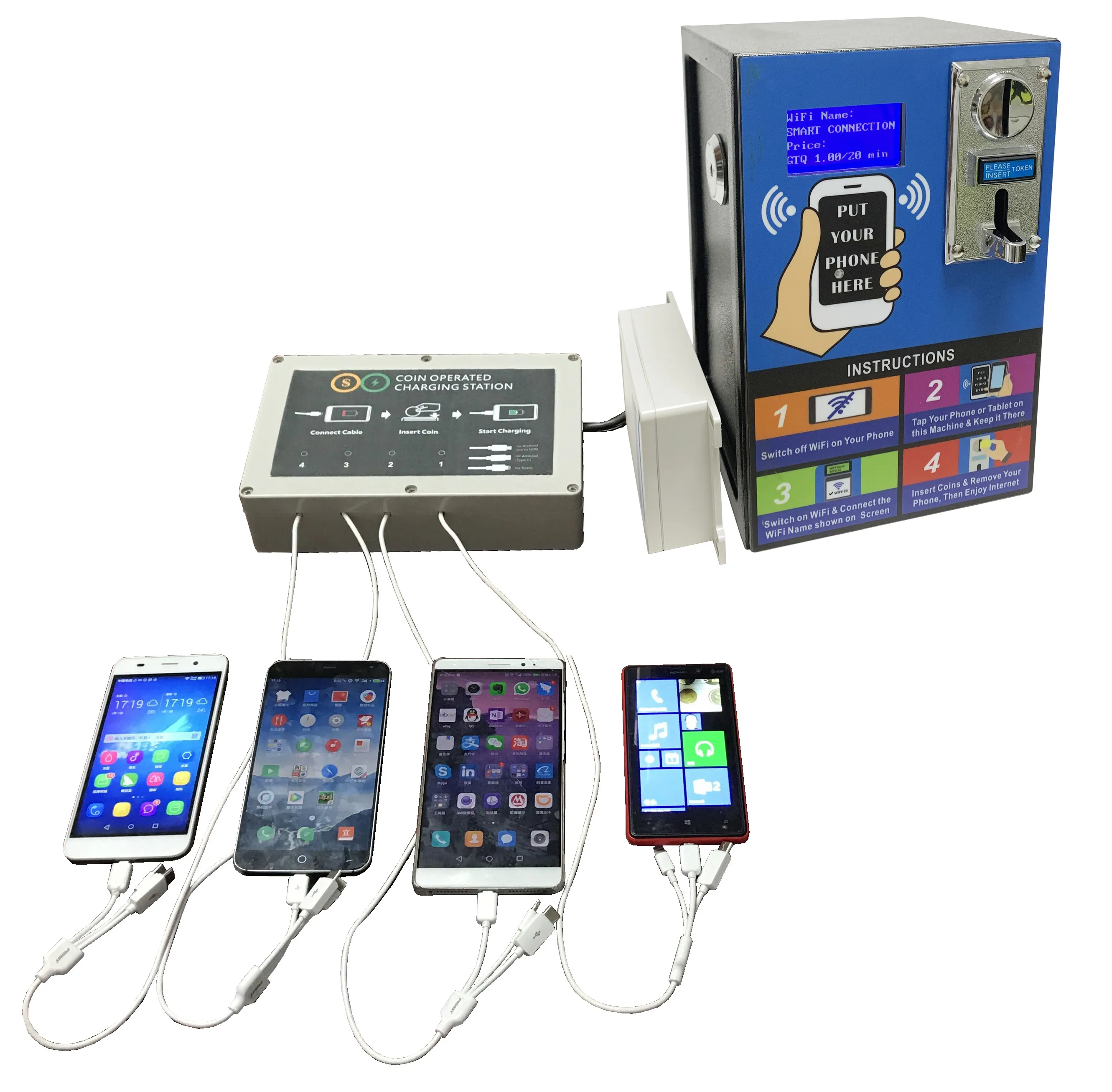 Cheap Small 4G Outdoor Vending Machine Vandal-Proof Coin Operated Self-Service WiFi Vending Machine
