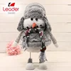 Table Standing Snowman with Grey Scarf Christmas Snowman Decoration Plush Snowman Doll