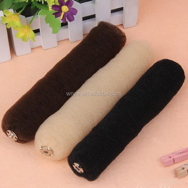 factory wholesale knitted nylon button hot buns hair donuts for