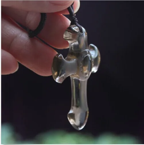 New Product Faceted Natural Clear Crystal Gemstone Cross Pendants