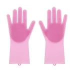 Reusable Silicone Dishwashing Gloves With Scrubber Heat Resistant Silicone Cleaning Gloves