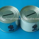 Coin saving tin box for children