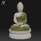 Garden decoration outdoor life size white marble sitting buddha statue for sale