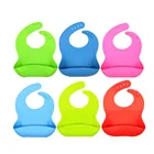 Manufacturer BPA Free Customized Logo Waterproof Easily Wipes Clean Soft Toddler Silicone Baby Feeding Bibs