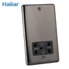 Hailar polished black nickel double waterproof cover for shaver socket shavers plug uk