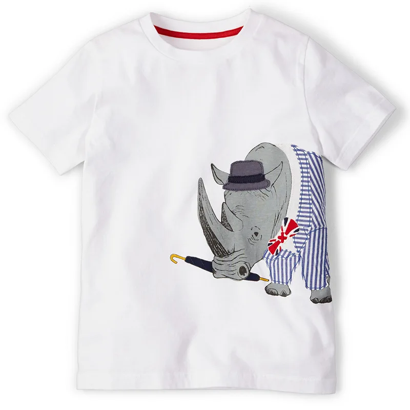 BINIDUCKLING-Summer-Children-boys-T-Shirts-Printed-rhinoceros-T-Shirts-summer-clothes-Clothing-Kid-T-shirt