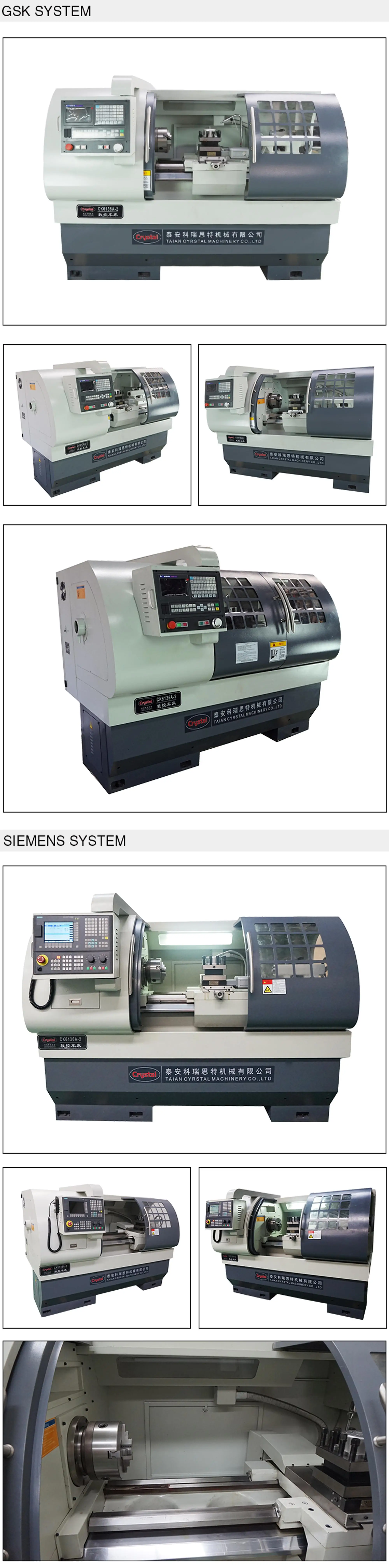 CNC lathe with siemens 808d price CK6136A