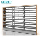 Multi-functional Metal Storage Knock Down School Library Commercial Bookshelf with movable shelves