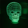 3D LED Night Light Skull Lamps, 3D Optical Illusion Visual Skull Lamp for Halloween