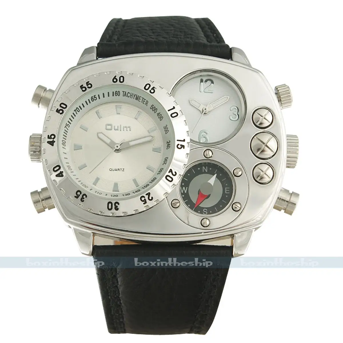 Oulm branded watches for men Military Army Dual Time Zones clock men Quartz Watch 060608-3