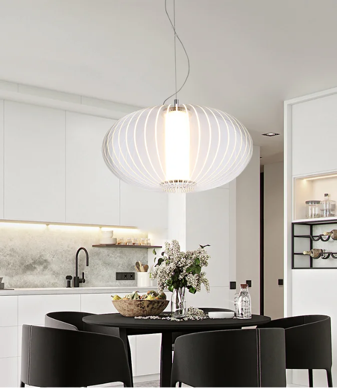 zhongshan dining room cafe Minimalist metal pendant lighting white round chandeliers