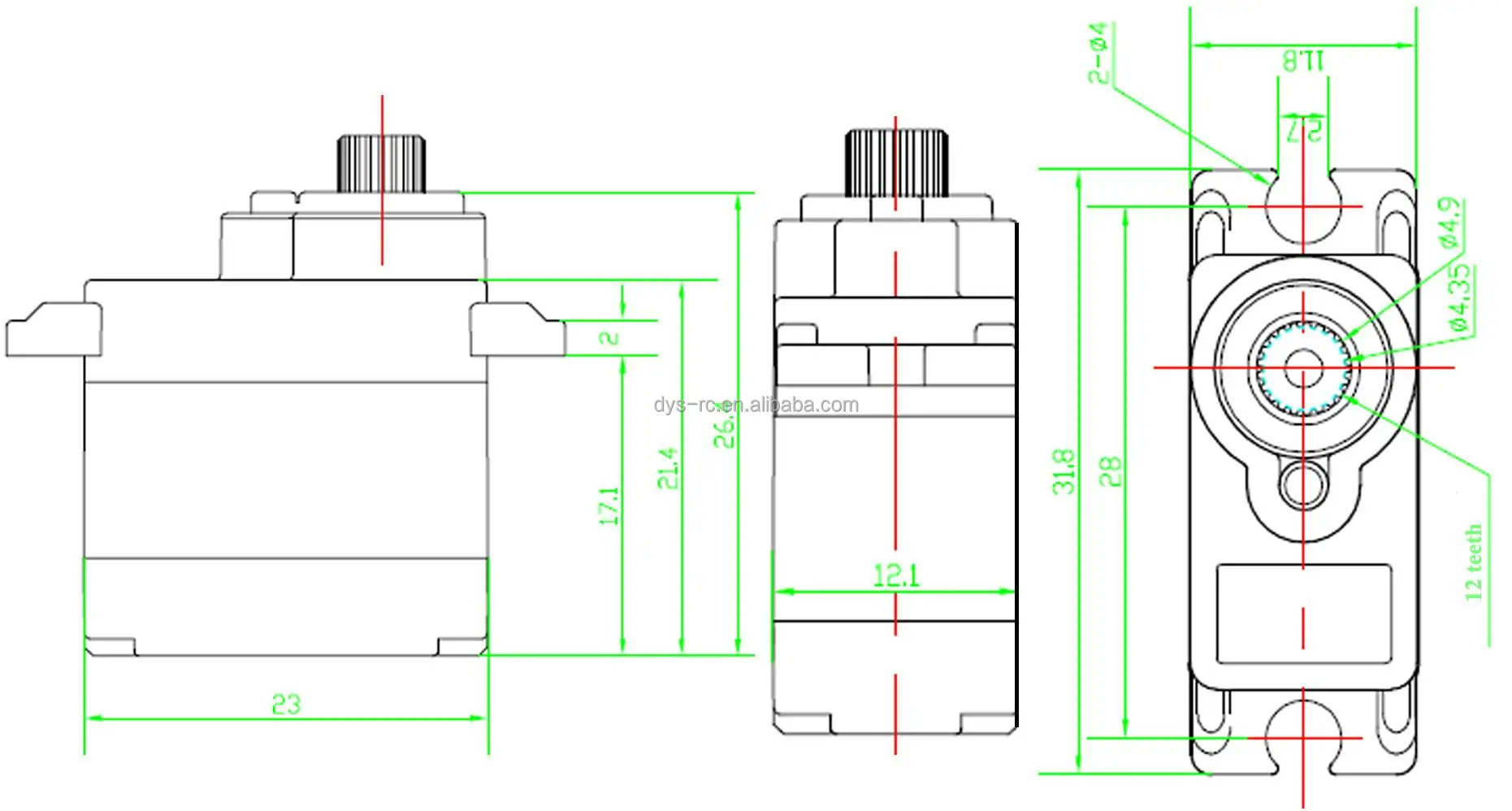 Goteck 9g Digital Micro Servo Gsd9018 With Torque1.51.7kgcm Buy