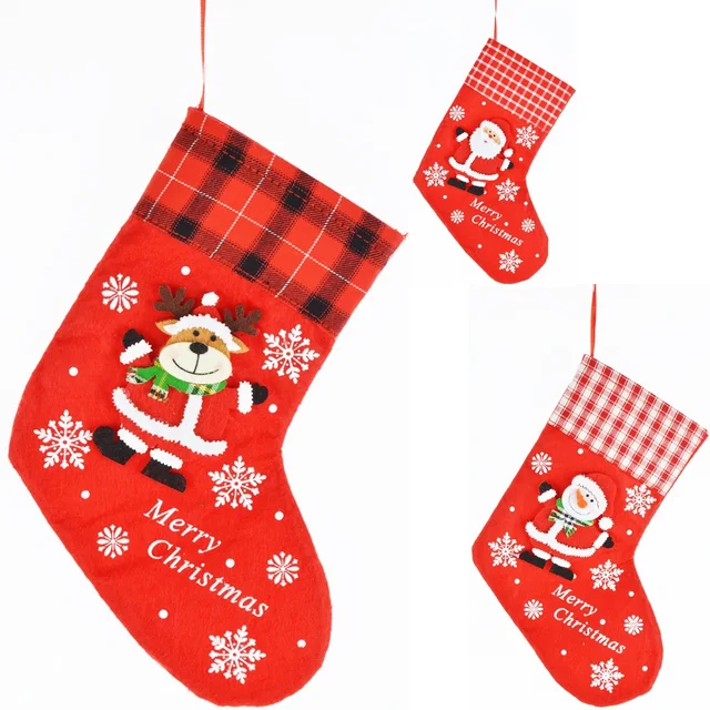 decorations santa claus christmas stocking candy christmas gifts