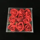 9 Holes Clear Transparent Cube Acrylic Rose Flower Box Showcase