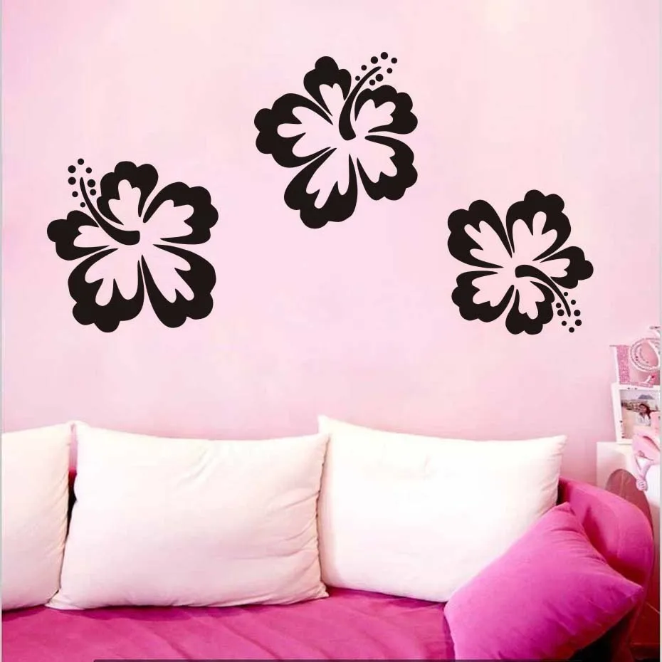 Hibiscus Flower Set highest quality wall decal stickers Hibiscus Flower Set highest quality wall decal stickers