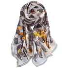 High quality latest lady colorful OEM 100% silk printed scarf
