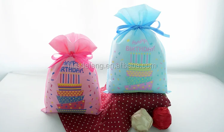 wholesale cheap custom small happy birthday party non woven gift