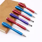 custom logo led light stylus touch screen plastic ballpoint pen