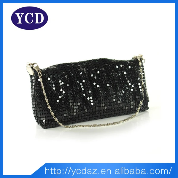 Evening party glossy glitter clutch purse lady long handbag
