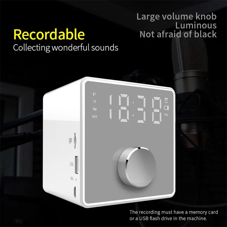 Easiny MX-02 Hifi sound quality custom sound loud LED alarm clock radio MP3 player wireless portable subwoofer car tws speaker - ANKUX.COM