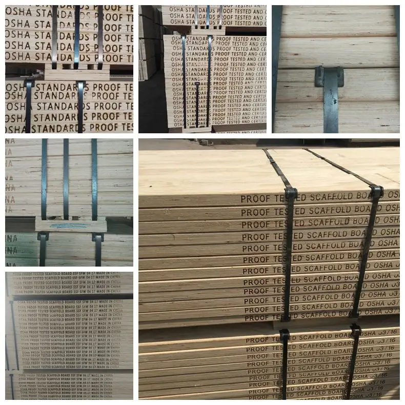 OSHA standard 38*225mm pine LVL scaffolding plank hot sale in dubai from fushi wood group