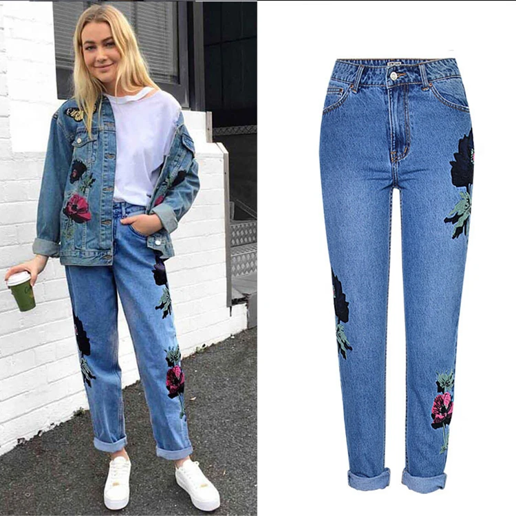 PURPLEWIND OEM Hole Hollow Out Tassel Denim Trousers Women High Waist Streetwear Wide Leg