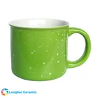 420ml retro look tin style outdoor activities custom ceramic camper mug