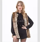 2017 explosion models faux fur fashion short models wild leopard faux fur vest