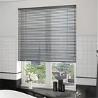 25mm plain metal dark grey manual aluminium venetian blind for kitchen