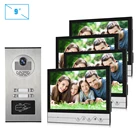4 Multi Apartments Building Doorbell Wired Video Intercom 9 Inch Video Door Phone With Touch Screen