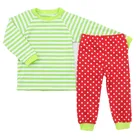 Kaiyo wholesale girls outfit kids clothing sets toddler christmas baby outfit stripped top dot pant boutique pajamas