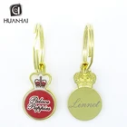 custom gold metal back blank laser engraving keychain