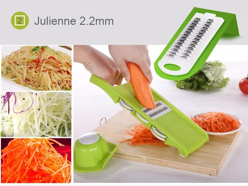 Mandoline Slicer With 6 Interchangeable Stainless Steel Blades, Vegetable Grater