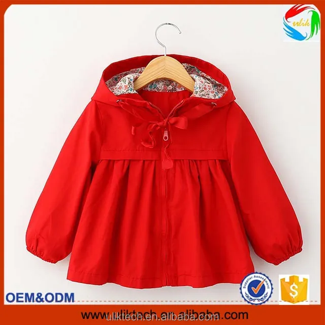 2015 new red color smock cagoule jacket windproof jacket kids