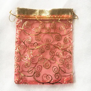 wholesale unique design cheap christmas gift printed organza bag