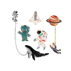 Cute Enamel Space Lapel Pins Sets Pin Badges for Clothing Bags Backpacks Jackets Hat Decoration