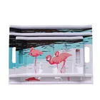 3pcs 11" 12" 15" different size flamingo plastic melamine hotel handled serving tray set for hotel restaurant home