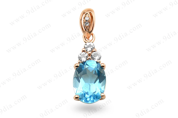 Jewelry Wholesale China New Arrival Rose Quartz Gemstone Jewelry Pendant Necklace 14K Gold Heart Gemstone Pendant