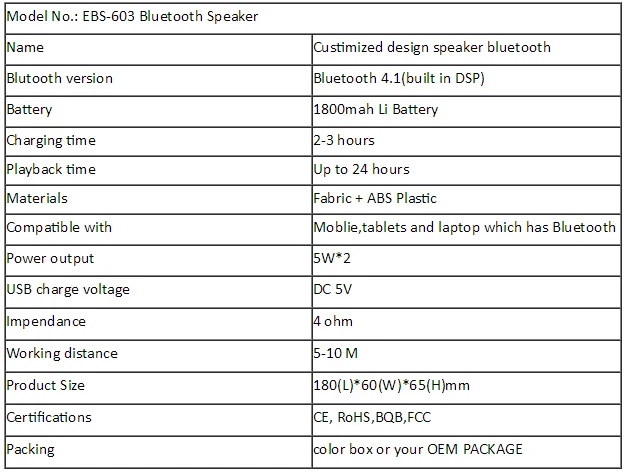 EBS-603 Waterproof bluetooth speaker True Wireless Stereo fabric Bluetooth Speaker - ANKUX.COM