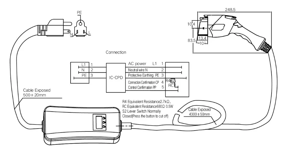 SAE J1772 Mode 2(Level 2)