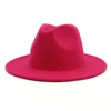 Cheap Faux Wool Pink Fedora Hat